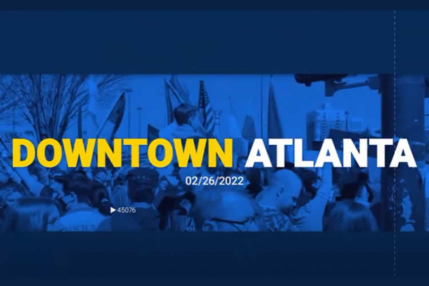 Атланта: 26 февраля 2022 года у здания CNN в полдень состоялась акция протеста "Нет войне в Украине"