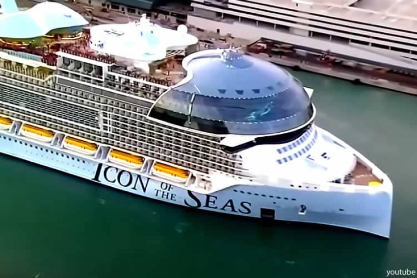 В пять раз больше "Титаника". Вышел в первый рейс самый большой круизный лайнер в мире